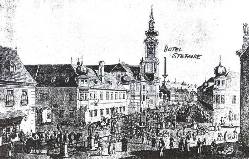 Um 1700 in der Taborstraße © Hotel Stefanie