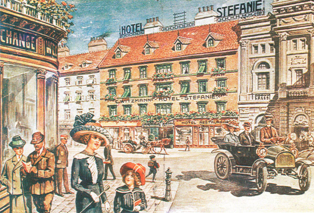 Poastkarte vom Hotel Stefanie um 1900