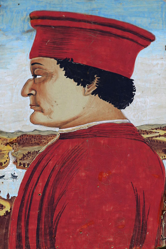 Urbino: Markantes Profil von Herzog Federico, Porträt von Piero della Francesca