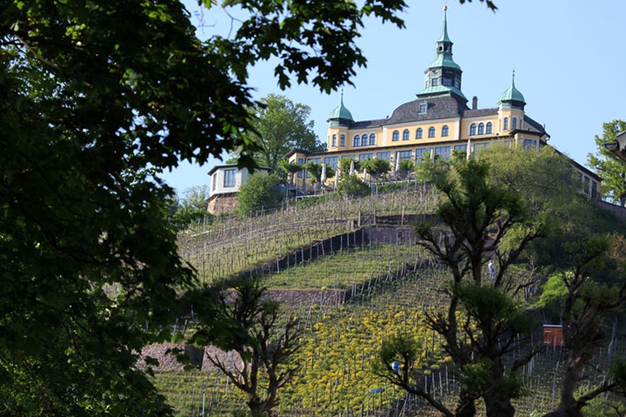Das benachbarte berühmte Spitzhaus von Radebeul