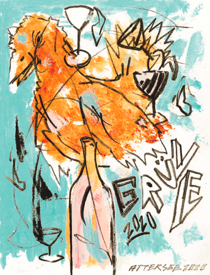 Etikett, gestaltet von Christian Ludwig Attersee © Weingut Jurtschitsch